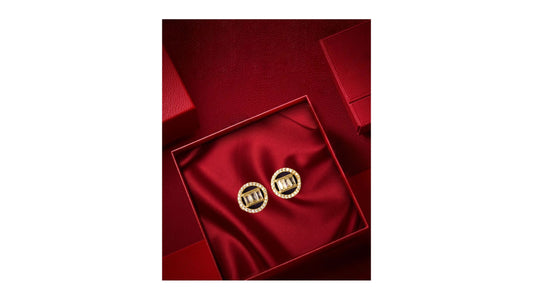 “Golden Radiance Oval AD Earrings”