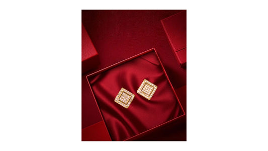 “Royal Square Sparkle AD Earrings”