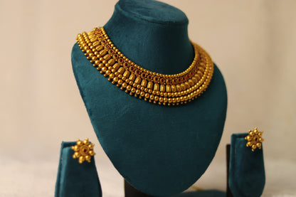 Premium Gold Plated Temple Choker Set #006