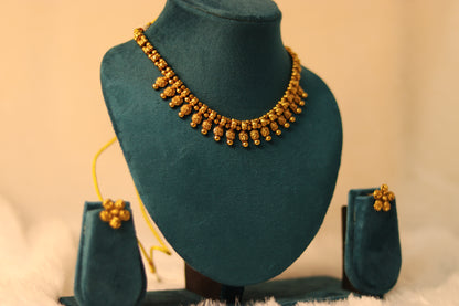 Traditional South Indian Short Haram with Floral Studs #008