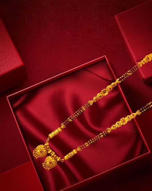 “Heritage Floral Temple Long Mangalsutra”